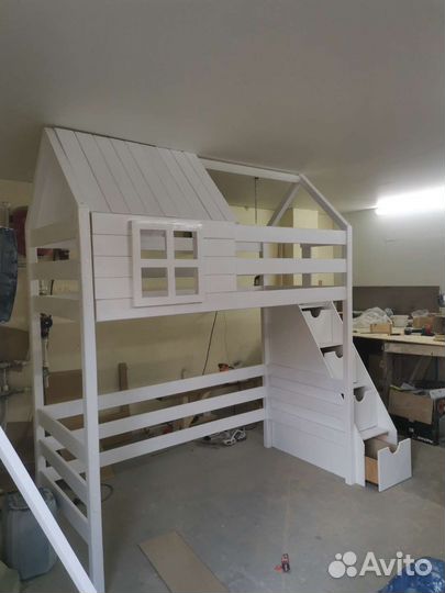 Детская кровать чердак домик
