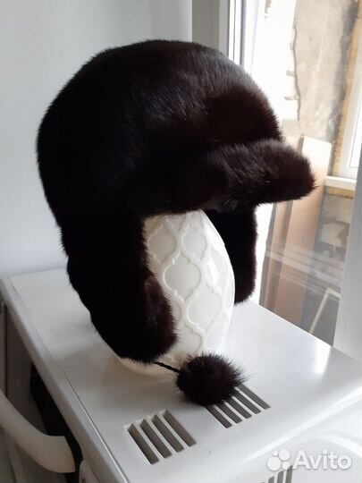 Шапка ушанка норковая женская