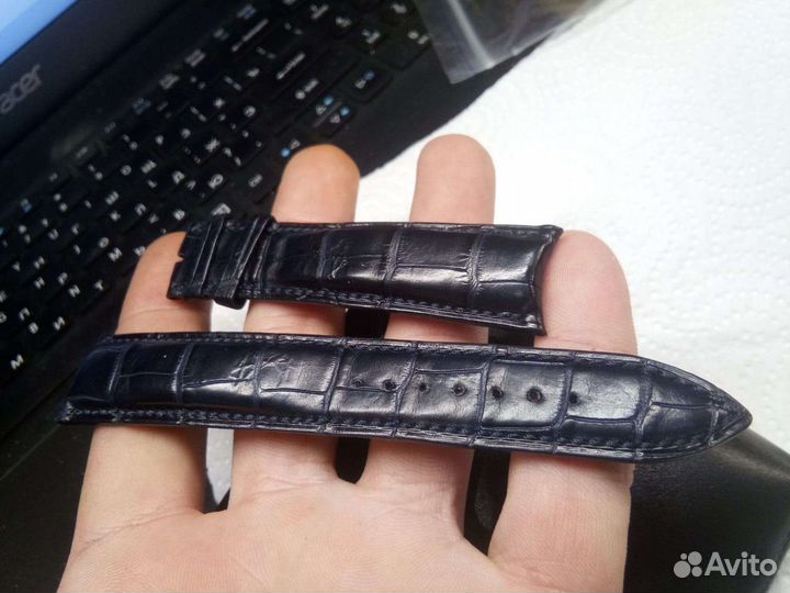 Оригинал синий аллигатор Ulysse Nardin 20мм кожа