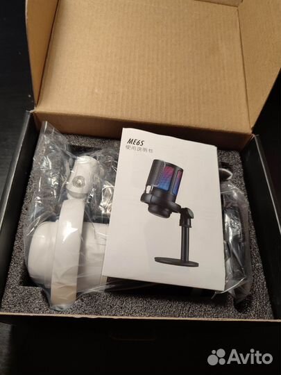 Конденсаторный микрофон USB с RGB подсветкой A6V