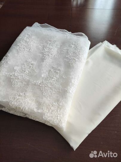 Отрезы ткани кружево 2 м+ шифон 2 м