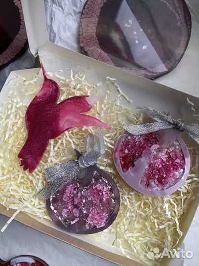 Гранат брошь подвеска подстаканник из смолы