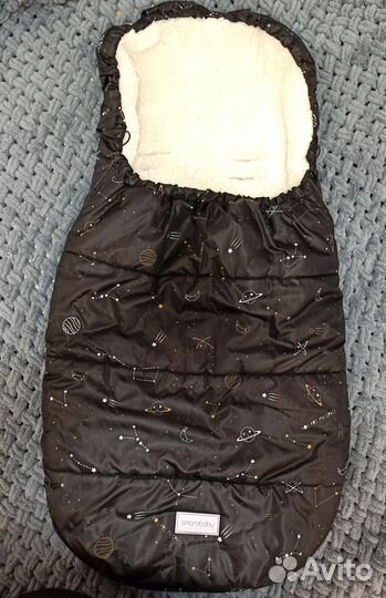 Зимний меховой конверт в коляску на овчине