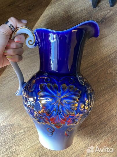 Кувшин, блюдо кобальт. Фарфор набор