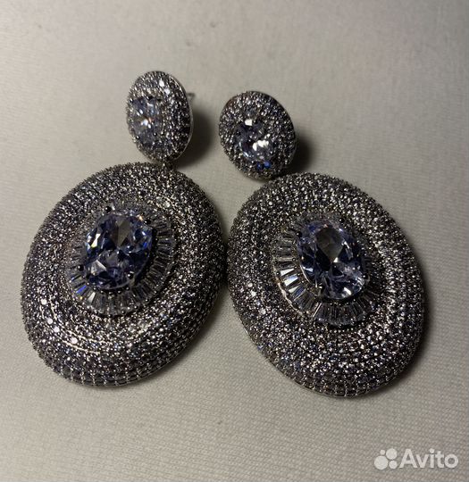 Серьги вечерние с камнями