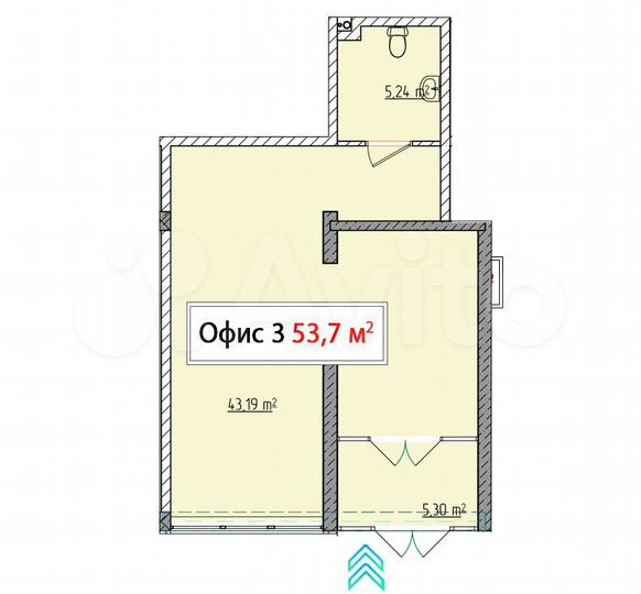 Свободного назначения, 53.73 м²