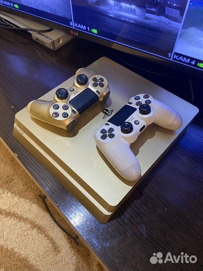Sony ps4 slim gold edition +игры