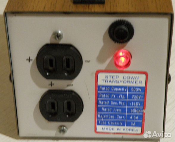 Понижающий трансформатор 220-110V, 500W. Корея