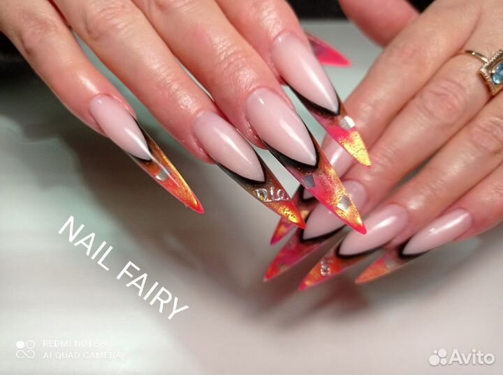 Ногти. Арочные ногти. Выкладной френч