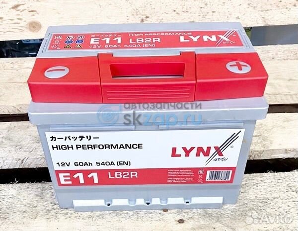 Аккумулятор lynxauto 60 Ah, 500 A, обратная