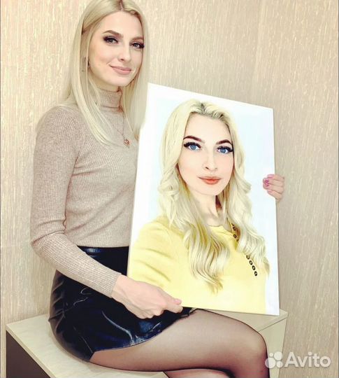 Портрет на холсте по фото (разные размеры)