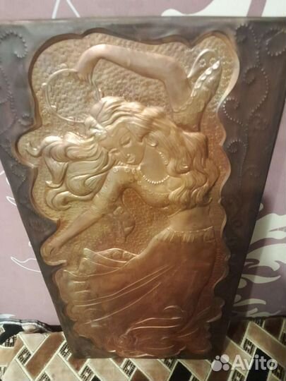 Настенное панно из металла.Ссср. Чеканка