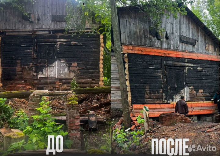 Подъём домов, бань, замена венцов, пола, лаг