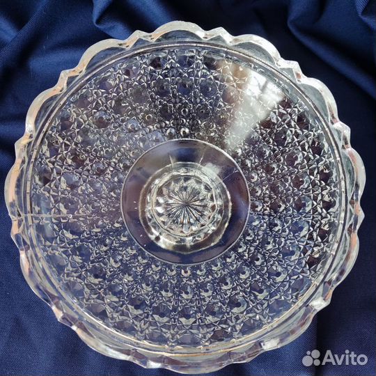 Ваза на ножке Стекло СССР Винтаж Раритет Хрусталь