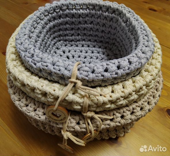 Корзина интерьерная вязаная. Свяжу на заказ