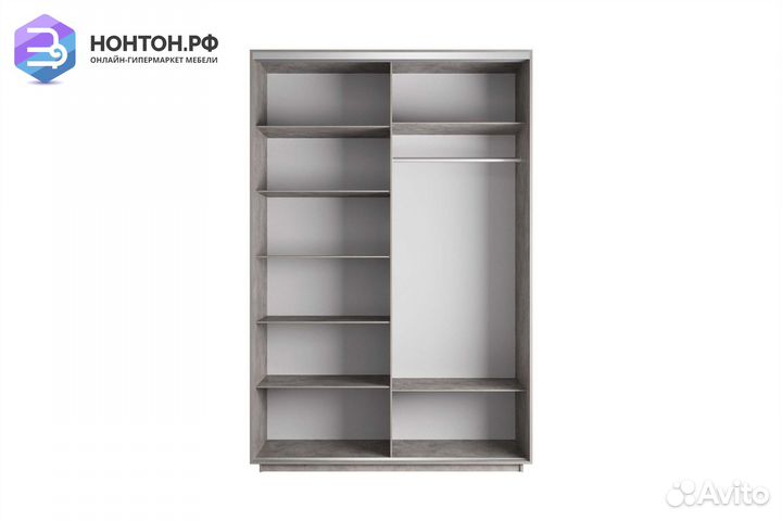 Шкаф-купе 2-х дверный Нонтон фото №1017 / бетон