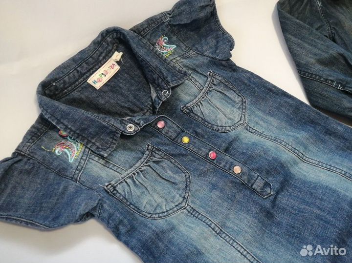 Джинсовая куртка и платье