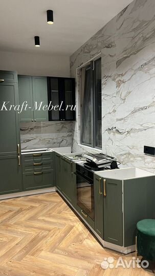 Кухонный гарнитур Квадро Оливково-Зелёный