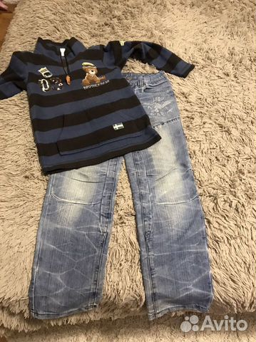 Джинсы и толстовка размер 140
