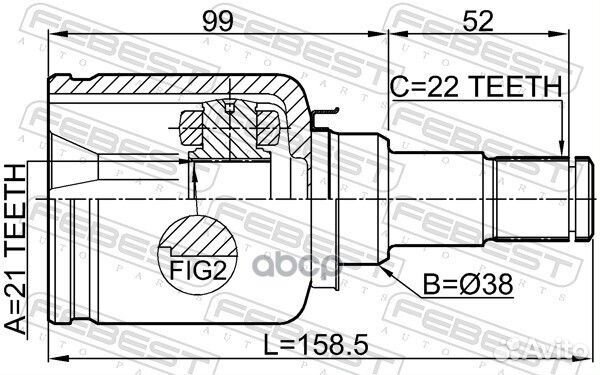 ШРУС внутр левый ford fiesta/fusion (CBK)