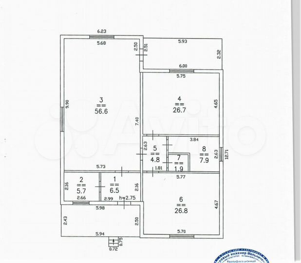 Дом 141,6 м² на участке 13 сот.