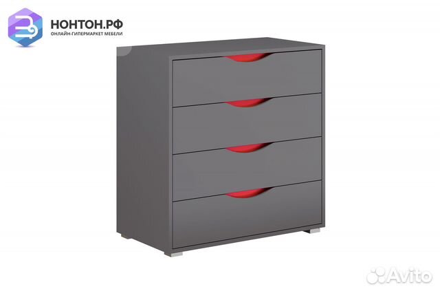Комод Неаполь графит / красный