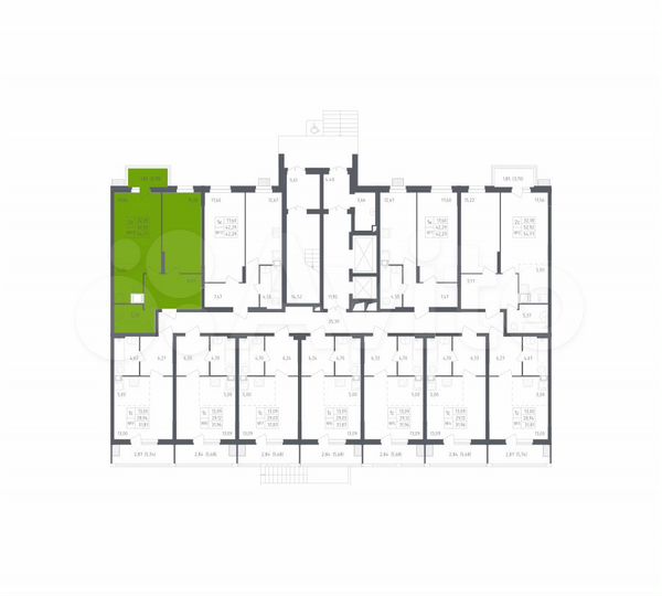 2-к. квартира, 54,8 м², 1/12 эт.