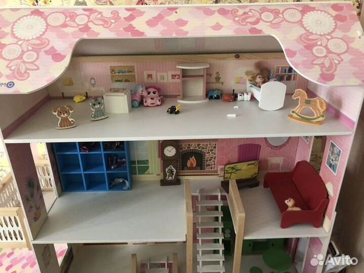 Кукольный домик для барби с мебелью