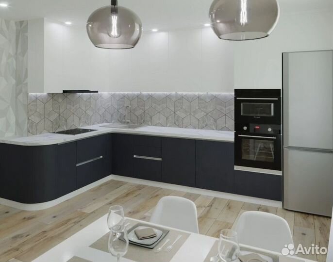 Кухня с крашенными фасадами артикул 24340