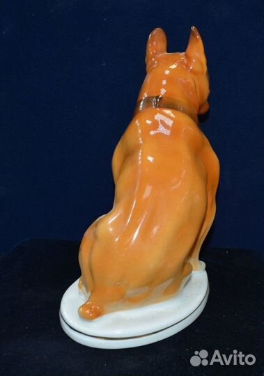 Фарфоровая статуэтка- собака боксер. лфз (2)