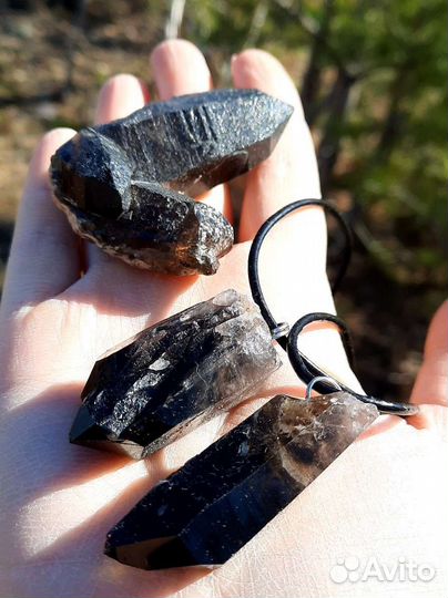 Морион Камень Кулон Кристалл Минерал