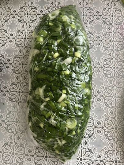 Лук зеленый, замороженный. Калина с сахаром 1/1