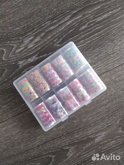 Набор переводной фольги для дизайна ногтей