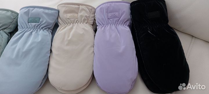 Варежки UGG балоневые с толстым мехом внутри