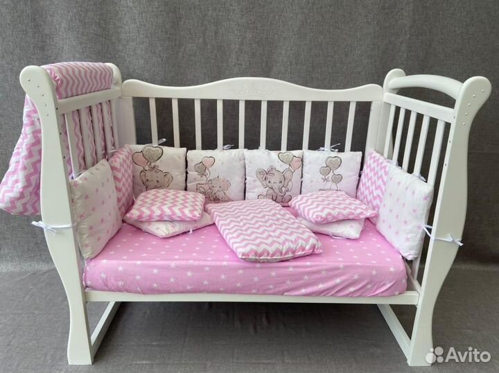 Комплект бортики в кроватку для новорожденных