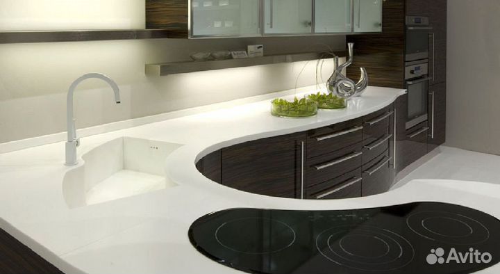 Замена фасадов и столешниц кухни