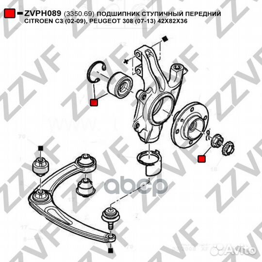 Подшипник ступичный передний citroen C3 (02-09)