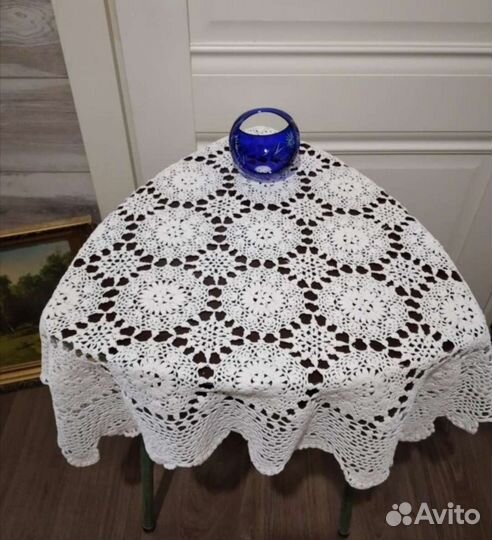 Скатерти вязанные крючком, ручная работа.Ретро