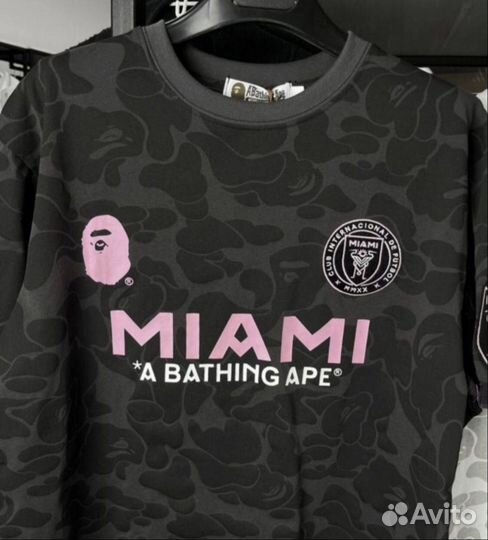 Футболки bape x Inter Miami Черные Белые 99