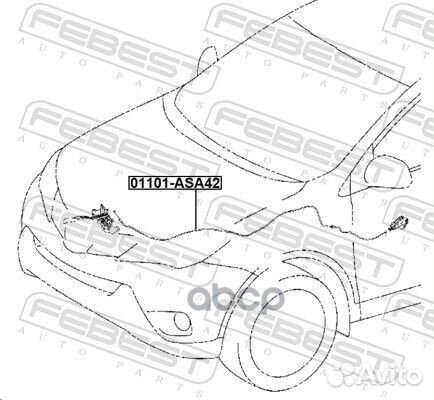 Тросик капота 01101-ASA42 01101-ASA42 Febest