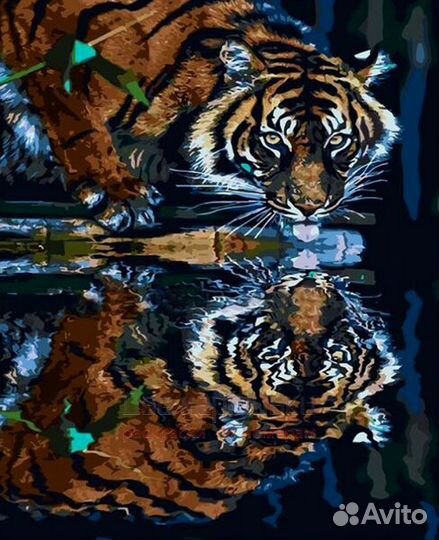 Картина по номерам 40x50 Большой тигр и его