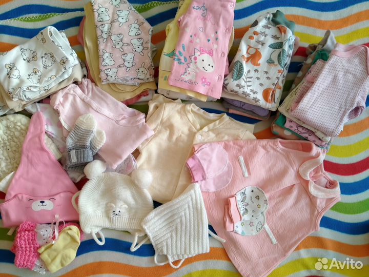 Детские вещи на девочку 0-3 мес.пакетом бесплатно