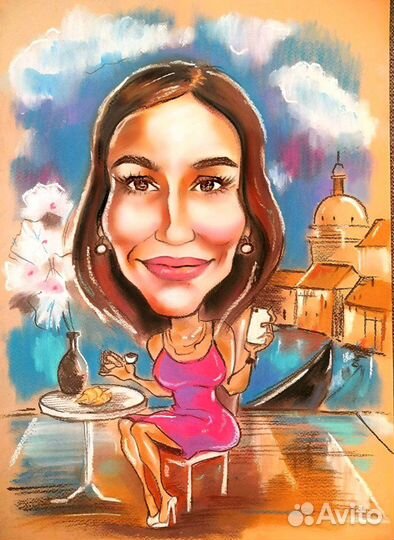 Шарж по фото, цифровой портрет на аватарку