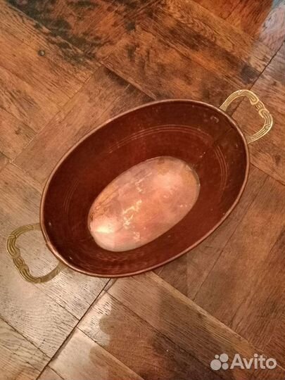Корыто медное с латунными ручками