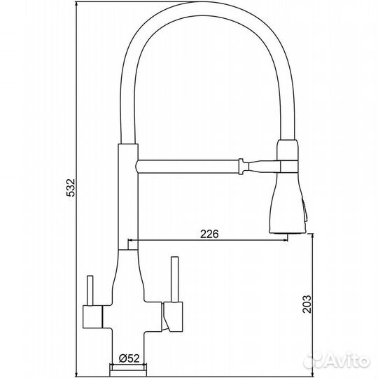 Смеситель для кухни с гибким изливом Gappo G4399-7