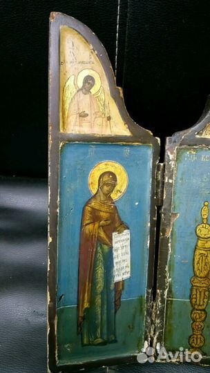 Старинная Икона господь вседержитель, складень 18