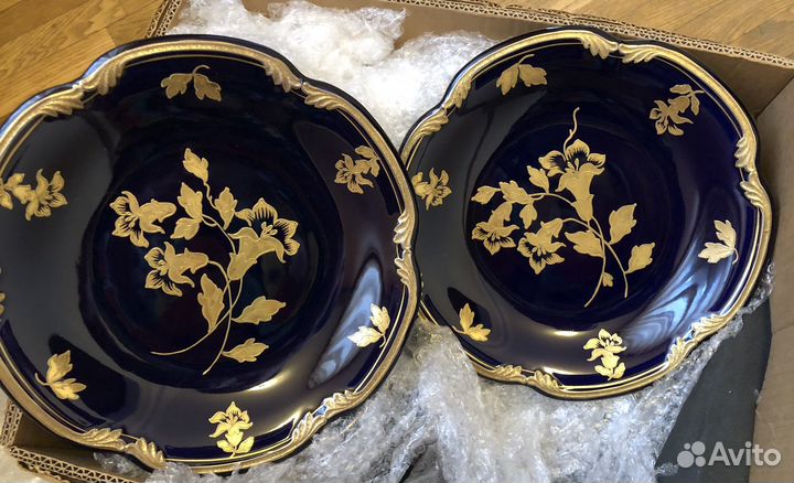 Большие блюдо cobalt Ильменау