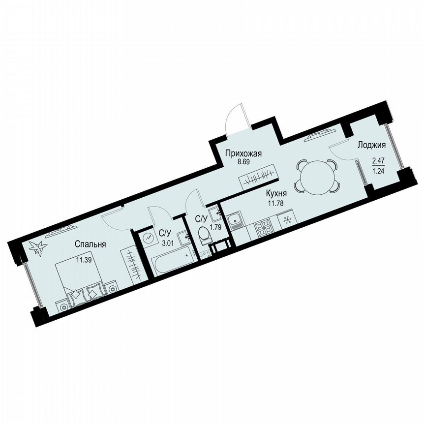 1-к. квартира, 37,9 м², 3/6 эт.