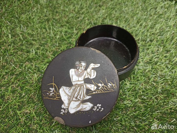 Шкатулка винтаж папье маше Китай