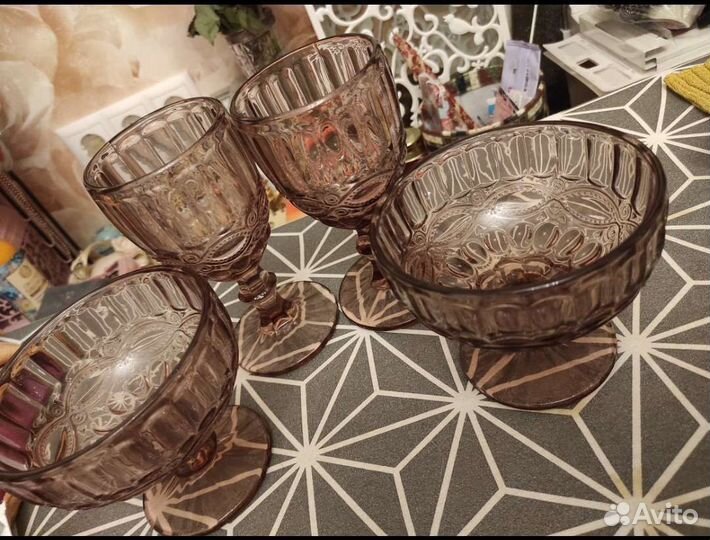 Набор, 2 фужера+ 2 креманки